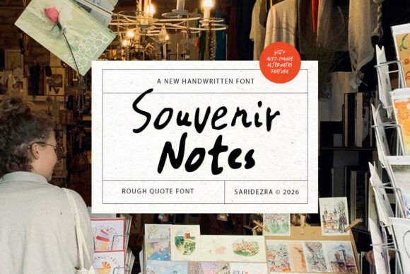 Souvenir Notes Font: Organic Handwritten Type for Digital Campaigns